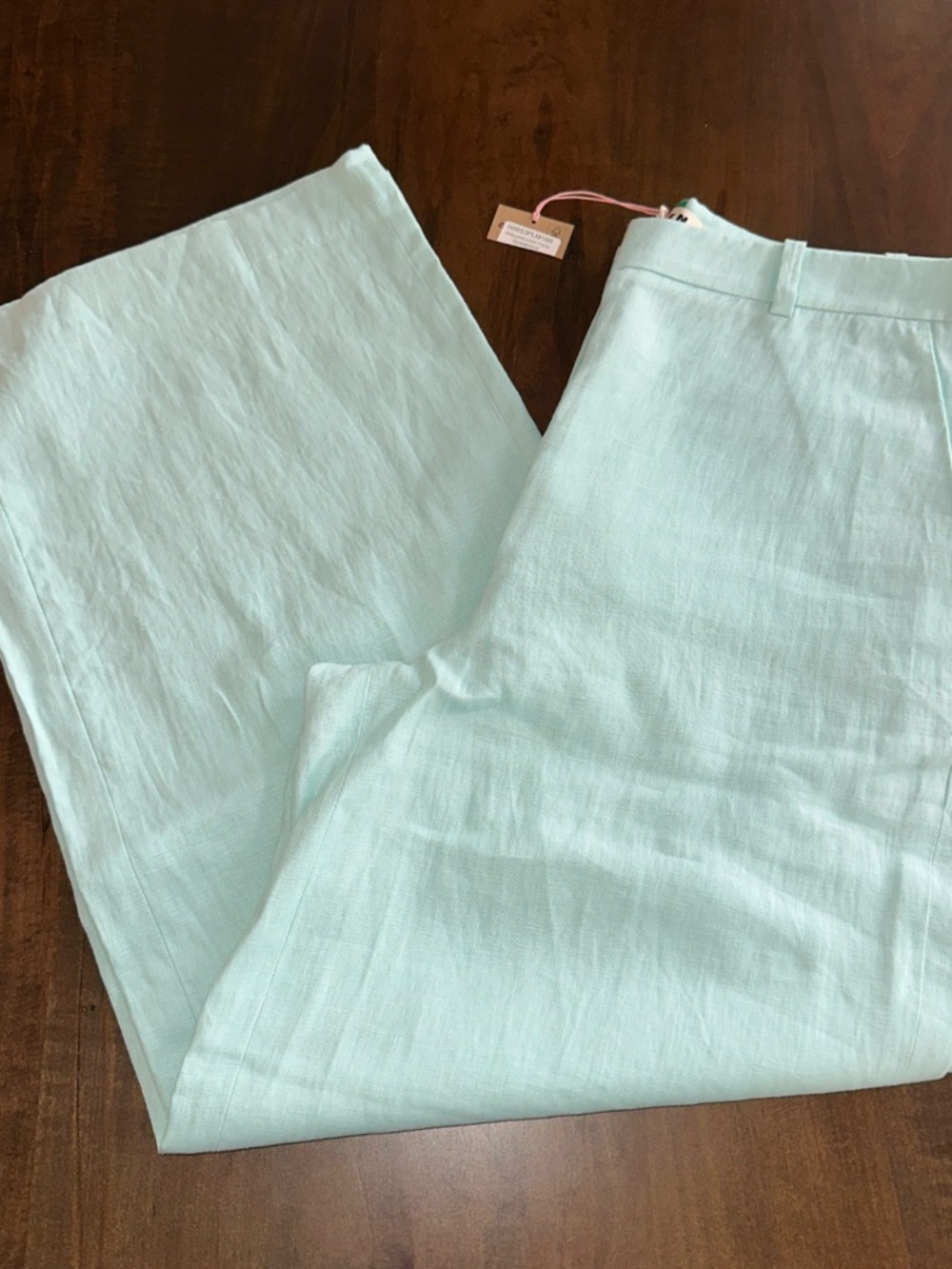 BODEN BELGRAVIA LINEN PANTS SPEARMINT WIDE LEG TROUSERS SIZE 12 REGULAR